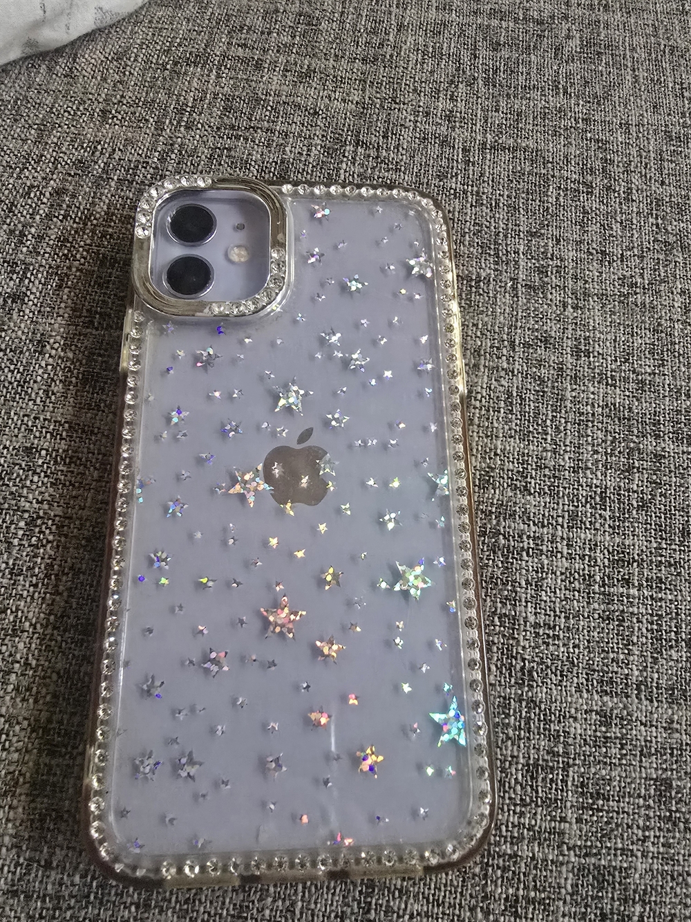 Apple Lilac iPhone 11 With Star Glitter Case with Rhinestone Trim